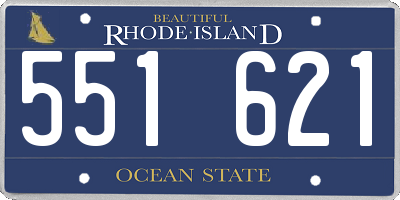 RI license plate 551621
