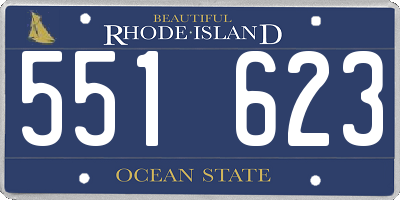 RI license plate 551623