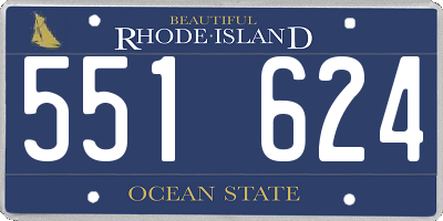 RI license plate 551624