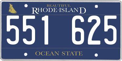 RI license plate 551625