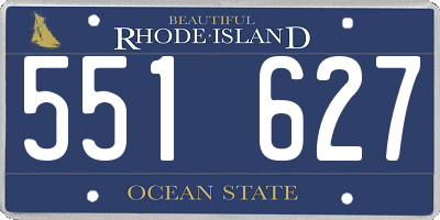 RI license plate 551627