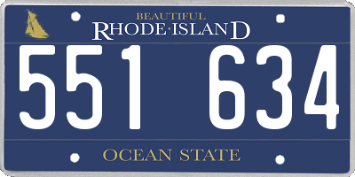 RI license plate 551634
