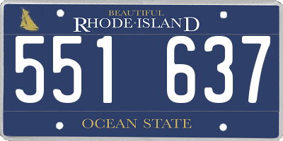 RI license plate 551637