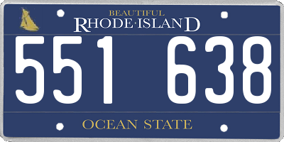 RI license plate 551638