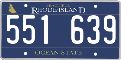 RI license plate 551639