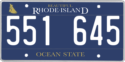 RI license plate 551645
