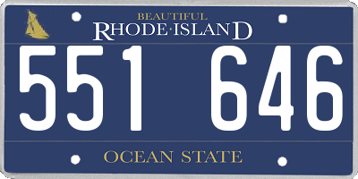 RI license plate 551646