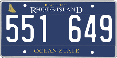 RI license plate 551649
