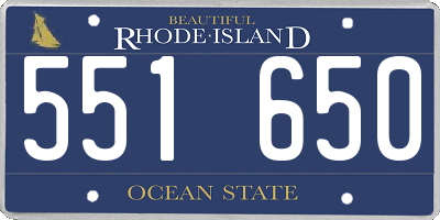 RI license plate 551650