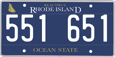 RI license plate 551651