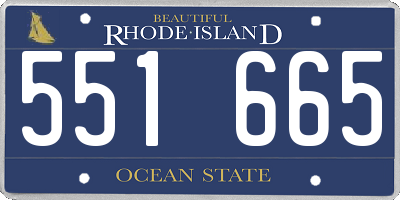 RI license plate 551665