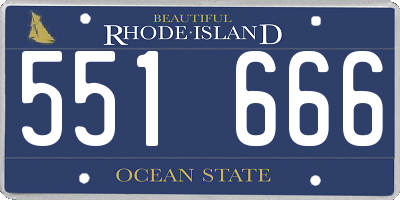 RI license plate 551666