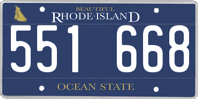 RI license plate 551668
