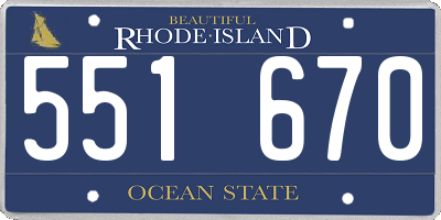 RI license plate 551670