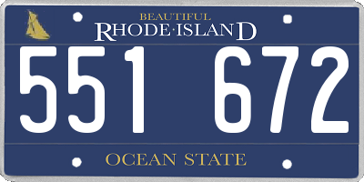 RI license plate 551672