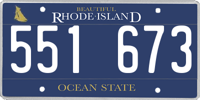 RI license plate 551673