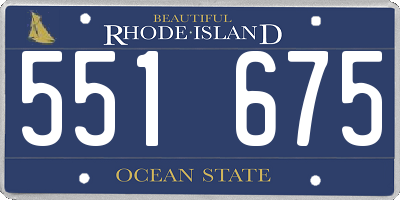 RI license plate 551675