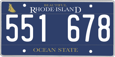 RI license plate 551678