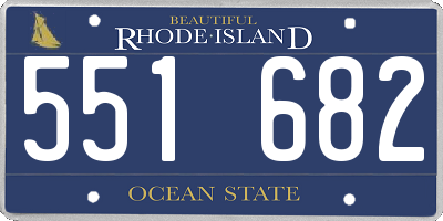 RI license plate 551682