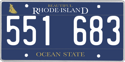 RI license plate 551683