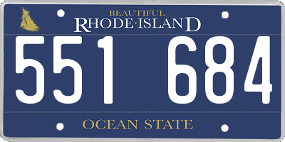 RI license plate 551684