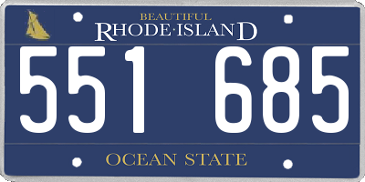 RI license plate 551685