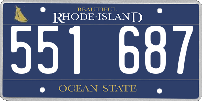RI license plate 551687