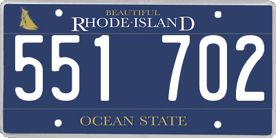 RI license plate 551702