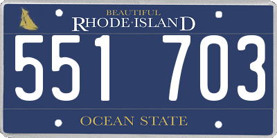 RI license plate 551703