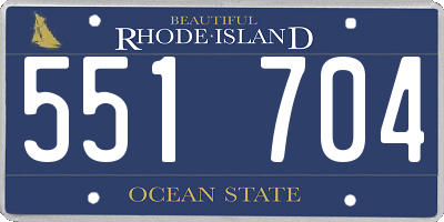 RI license plate 551704