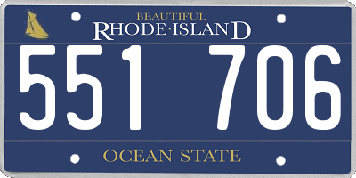 RI license plate 551706