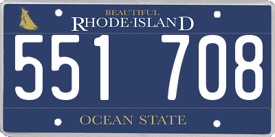 RI license plate 551708