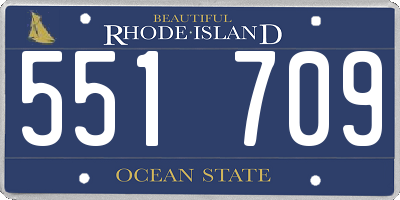 RI license plate 551709