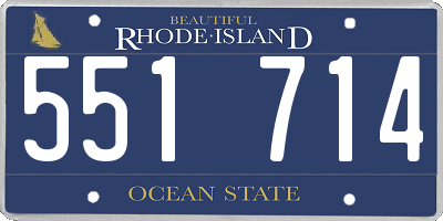 RI license plate 551714