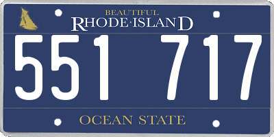 RI license plate 551717