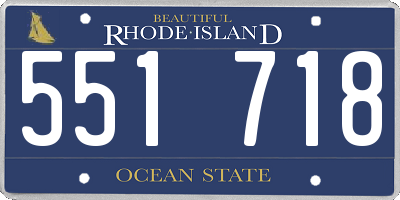 RI license plate 551718