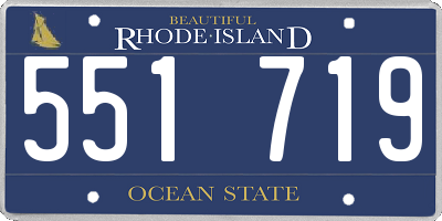 RI license plate 551719