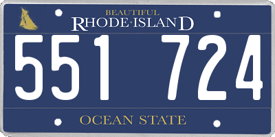 RI license plate 551724