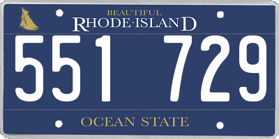 RI license plate 551729