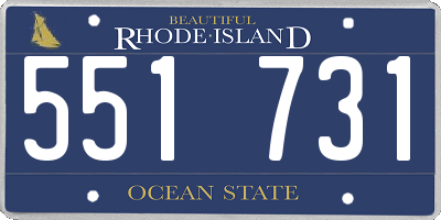 RI license plate 551731