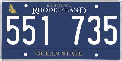 RI license plate 551735