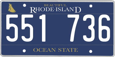 RI license plate 551736