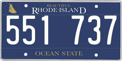RI license plate 551737