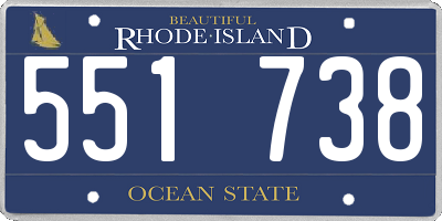 RI license plate 551738