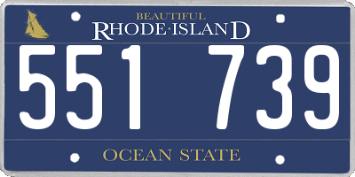 RI license plate 551739