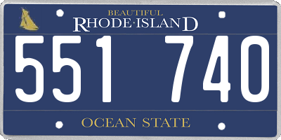 RI license plate 551740