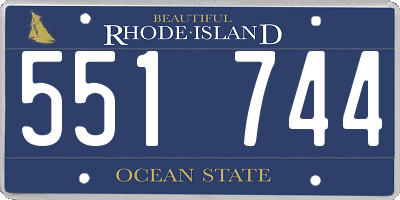 RI license plate 551744