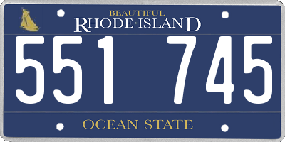 RI license plate 551745