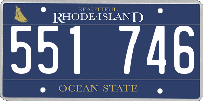 RI license plate 551746