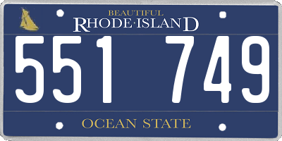 RI license plate 551749